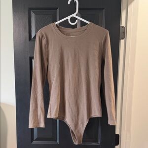 Nuuds Ribbed Tan Bodysuit